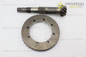 Главная пара заднего моста шестерня ведущая конической передачи Z=11/31/22 + шестерня коническая ведомая Z=38 Foton 354 (FT304.38.115 + FT300.38.141). Китай (Минитрактор Foton и Минитрактор Jinma / UM6171-V34)