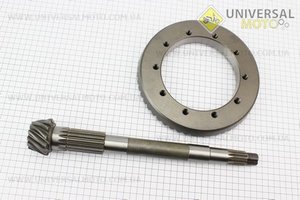 Шестерні конічні заднього мосту, що веде Z = 12/16 / +15 відома Z = 53 комплект Jinma 244 (184.37.102 + 160.37.196). Китай (Запчастини на мінітрактор Jinma / UM6200-V48)