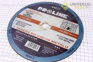 Круг отрезной по металу 230*3,0*22A30R PROLINE