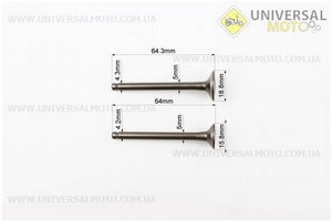 Клапан впускний, випускний комплект 64мм. GX-Viper (Запчастини до 4Т скутера / UM3093-V66)