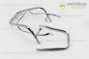 Багажник задний + подножки " Хром " + откидная грузовая боковая платформа (лев, прав.), комплект. Китай (Мопед Alpha / UM3192-V12)