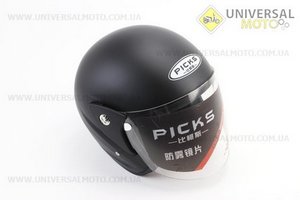 Шолом відкритий АТ-666, ЧОРНИЙ матовий. PICKS (Шоломи / UM3309-V88)