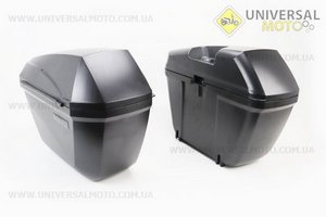 Кофри бічні (пластмасові) 470*230*370мм, кріпл. рамка універсальна, чорні матові S-66. YUNMING (Кофри / UM3600-V74)