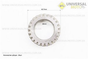 Шестерня колінвала Z=24 168F/170F. Китай (Запчастини на мотоблок з двигуном 168F / UM6011-V36)
